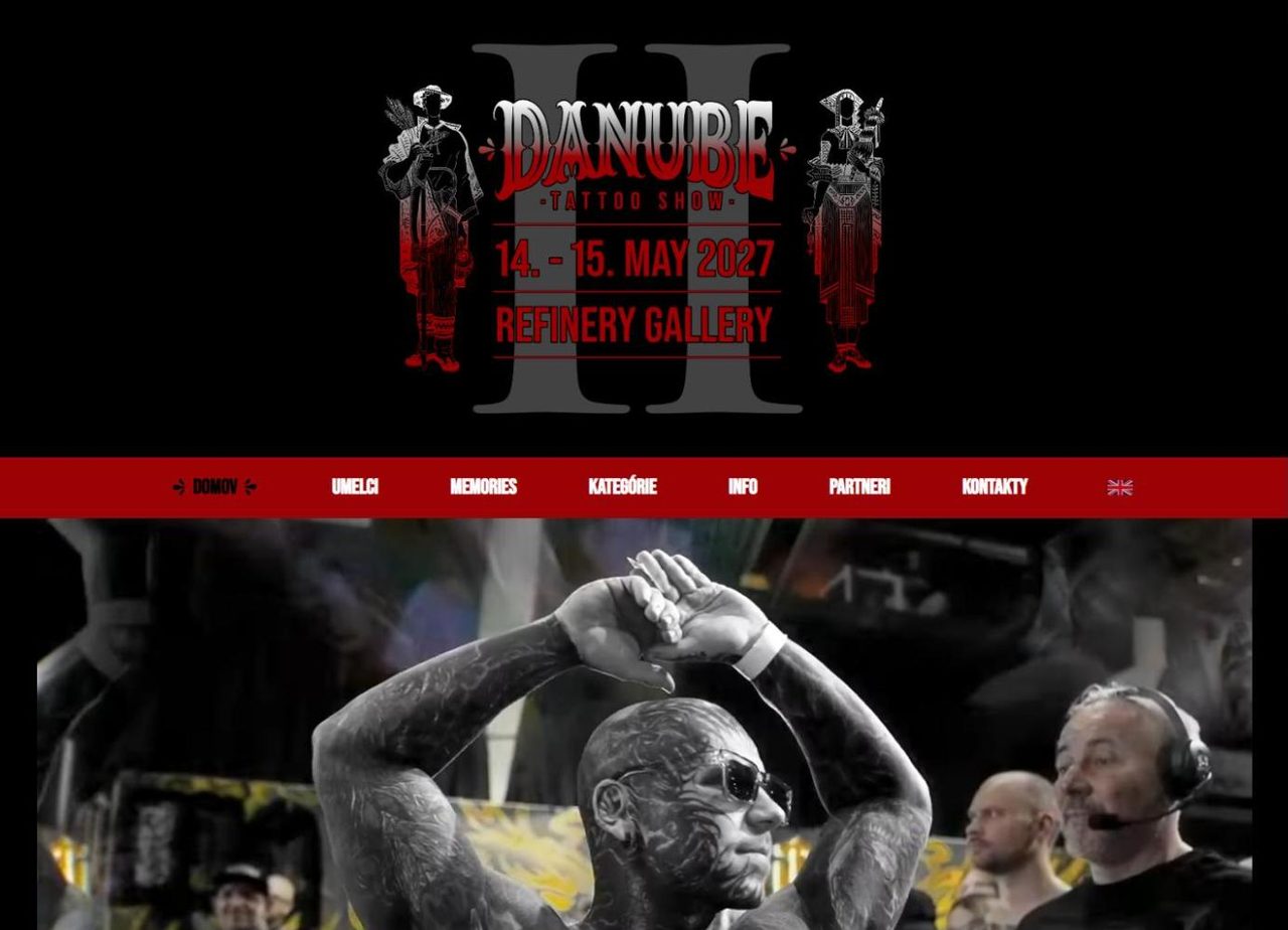 Úvodná stránka webu danubetattooshow.com