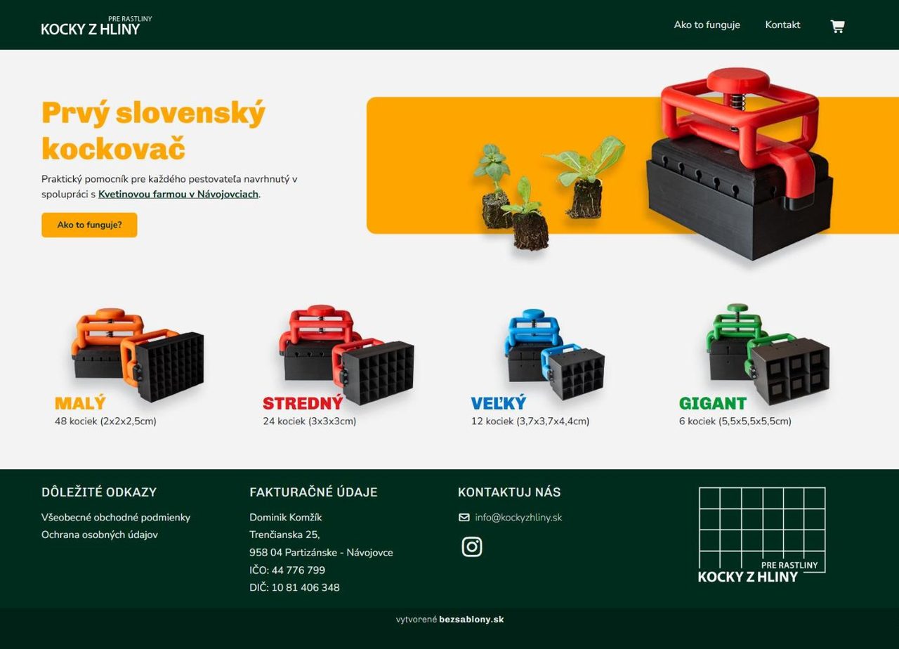Úvodná stránka webu kockyzhliny.sk